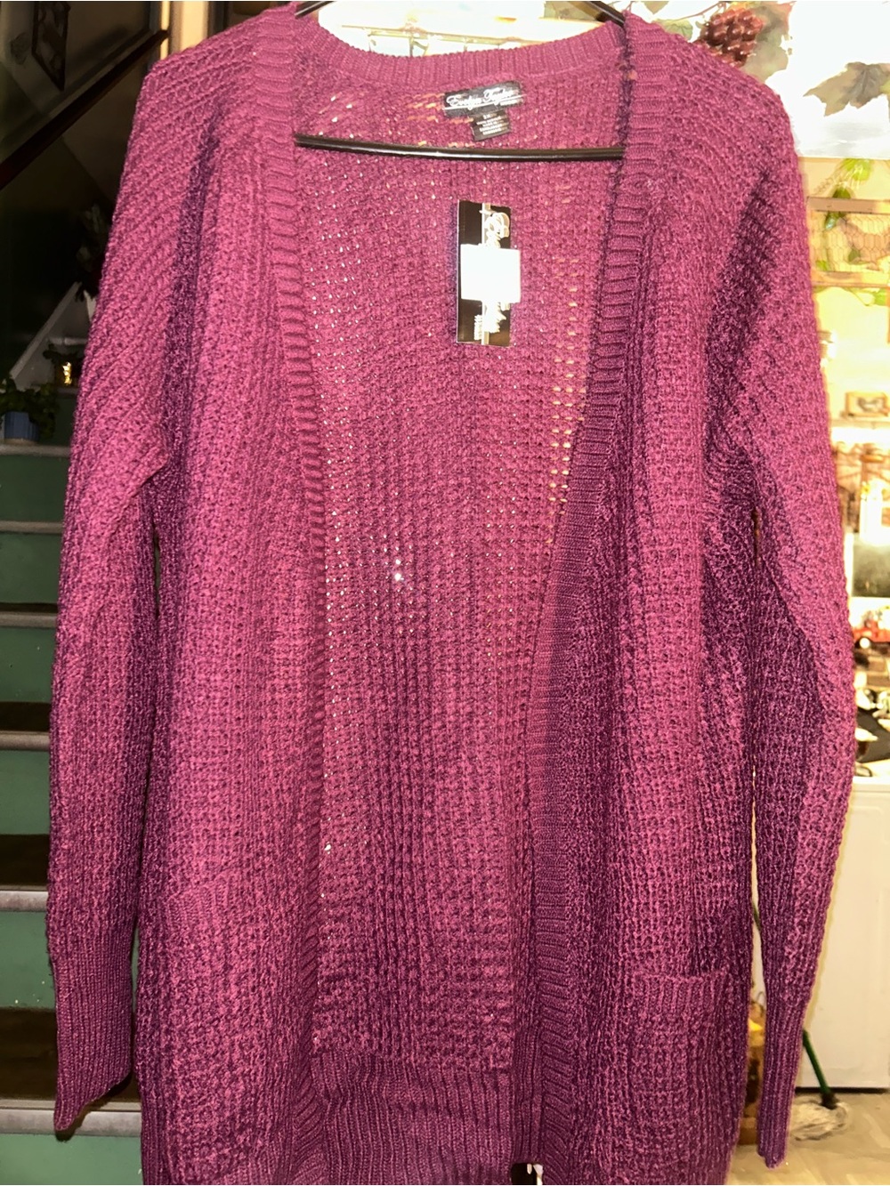 Purple knitted cardigan
